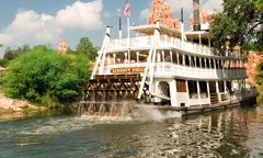 The Liberty Square Riverboat takes guests for a ride at the Magic Kingdom.